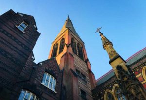 looking up at the spire