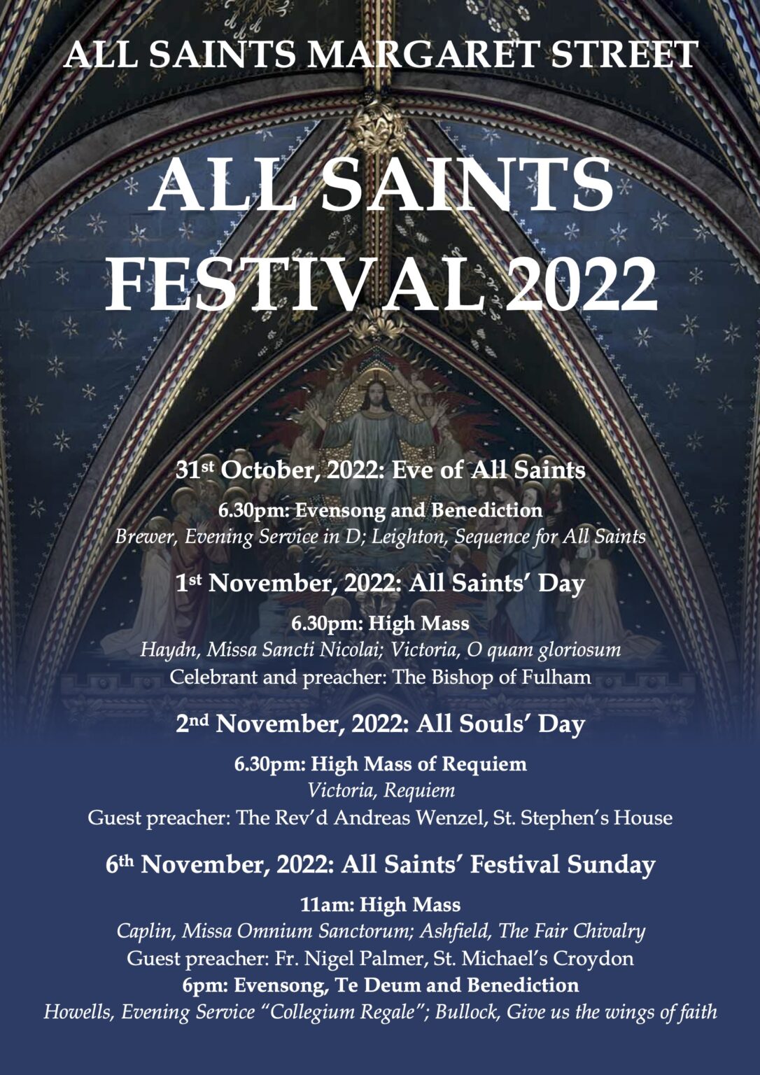 Weekly Email All Saints' Festival, 2022 All Saints Margaret Street